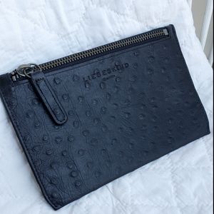 Liebeskind ostrich-print leather pouch